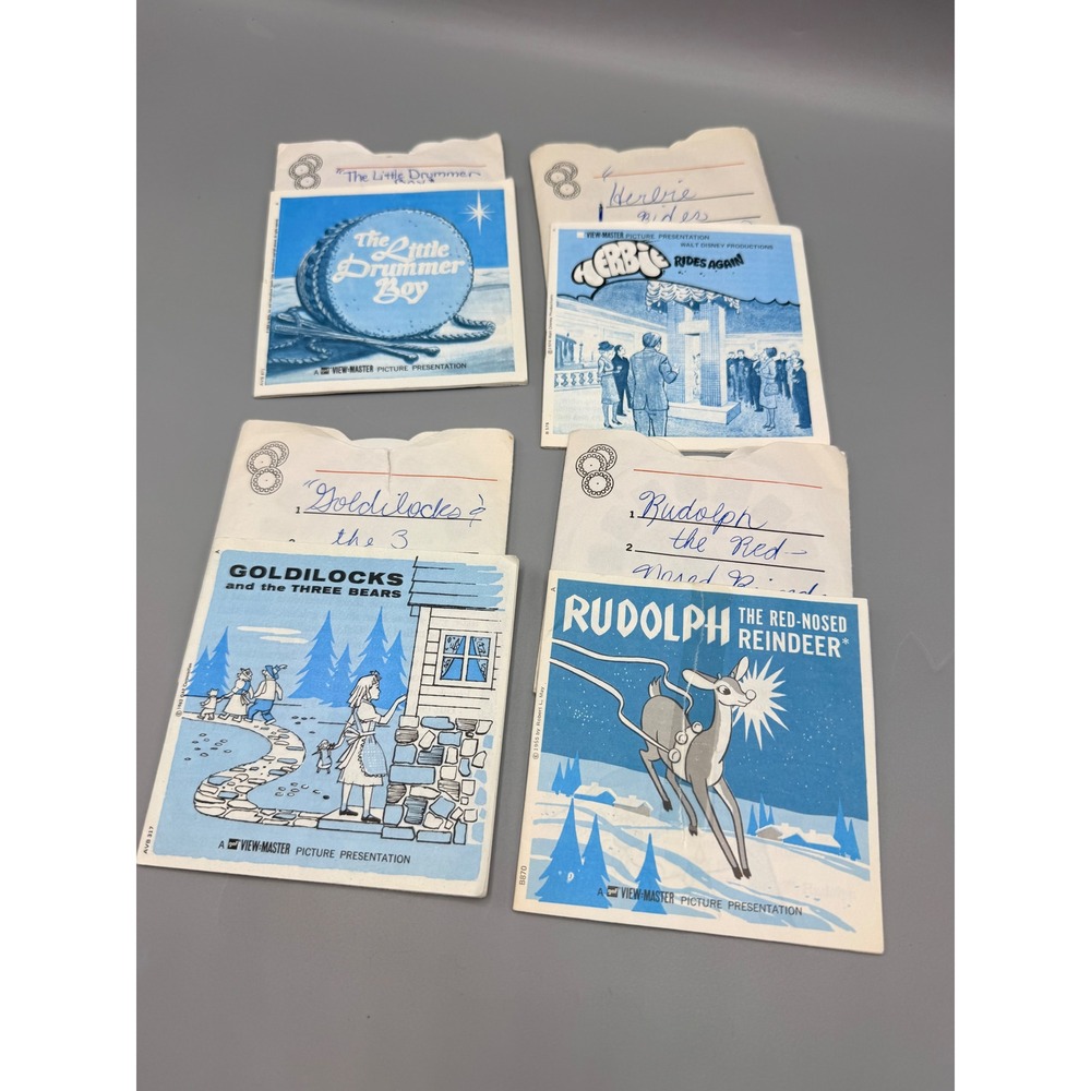 Vintage GAF View-Master Reels Booklets Rudolph Herbie Goldilocks Drummer Boy Lot
